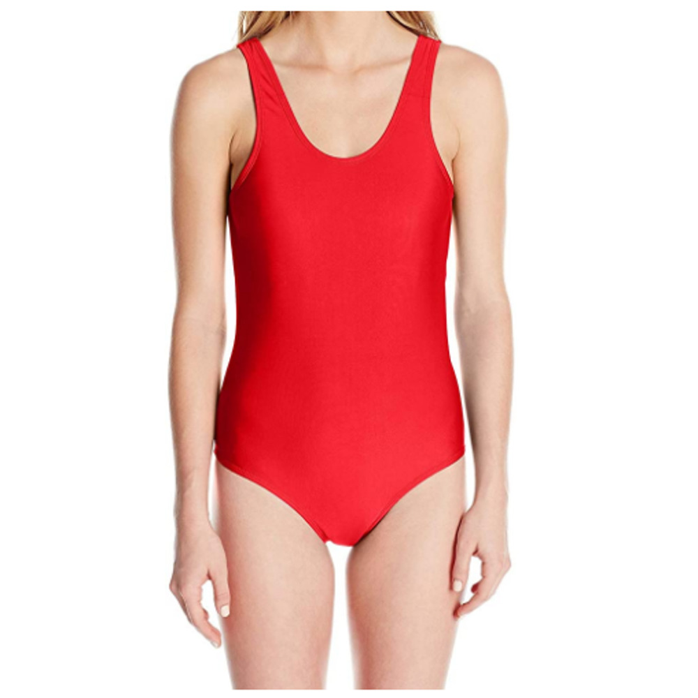 All American Women U-Back One Piece Swimsuit Red Size M 6930
